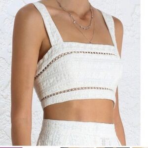 Zimmerman borderie bandeau top in off white size L